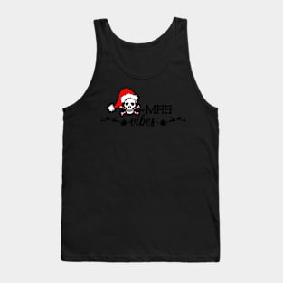 Xmas vibes, Christmas Santa claus skull with crossbone candy canes Tank Top